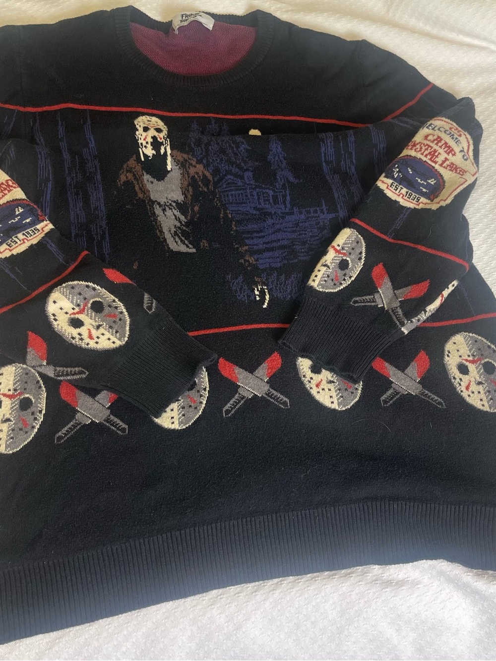 Men's Black Friday 13th Horror Graphic Crewneck Sweater